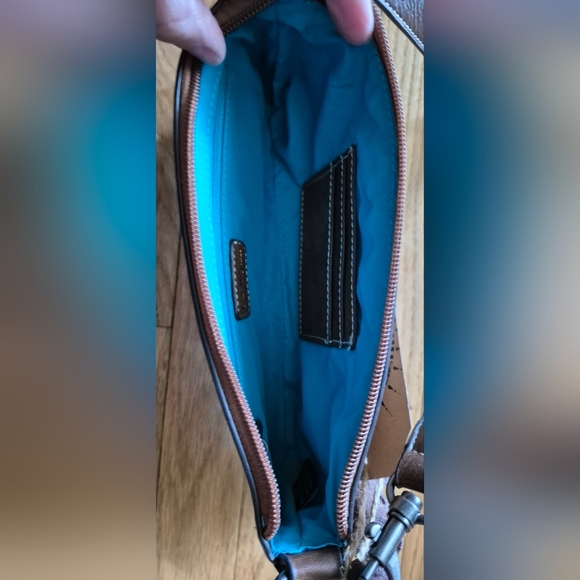 NEW Catchfly Women's Brown Steer Head Shoulder Bag w/Tassel & Leopard Accents - Picture 5 of 8